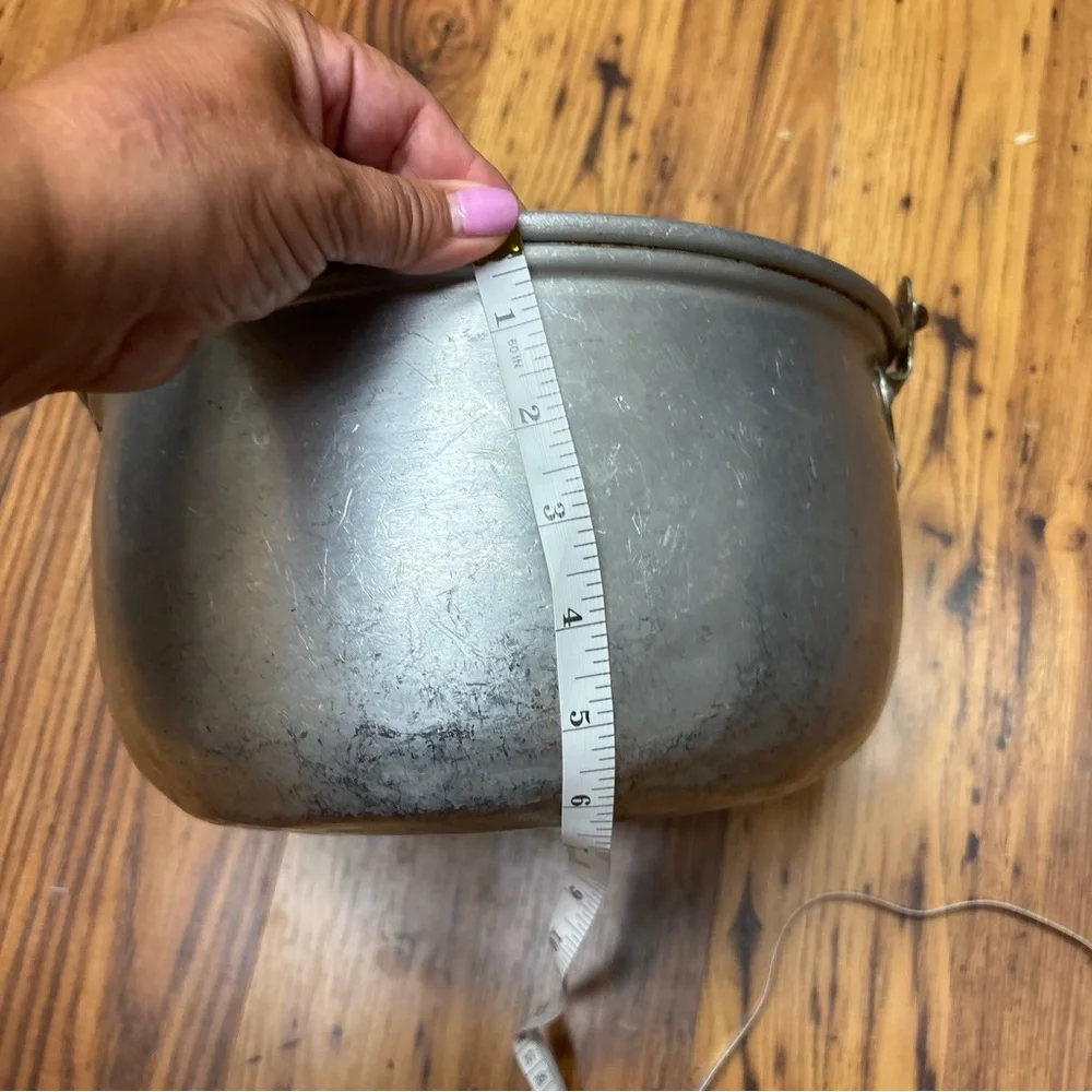 Antique Aluminum Jam Pot (use for pierogi) with Handle and‎ Insert